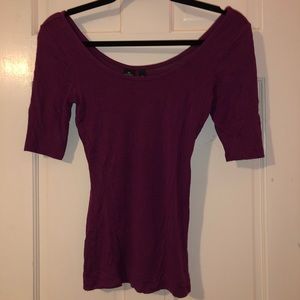 Maroon U Shoulder Neckline Women’s Half Arm Shirt